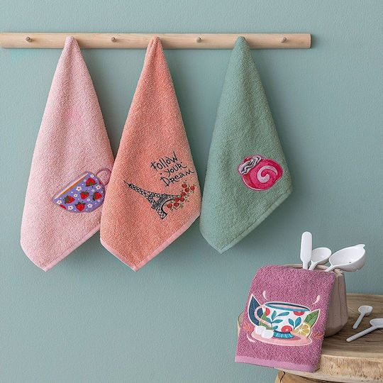Palamaiki Towel from 100% Cotton in Green Color 40x70cm 4pcs