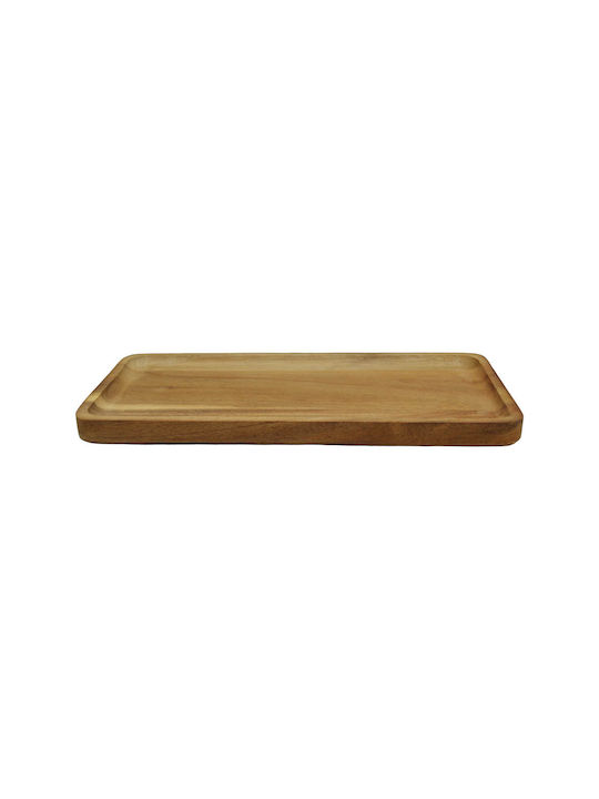 Ankor Wooden Rectangular Serving Tray with Handles in Brown Color 30x15x2cm 1pcs