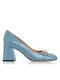 Sante Patent Leather Light Blue Medium Heels