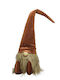 Kaemingk Illuminated Christmas Fabric Figure Dwarf Brown Length 5.5cm