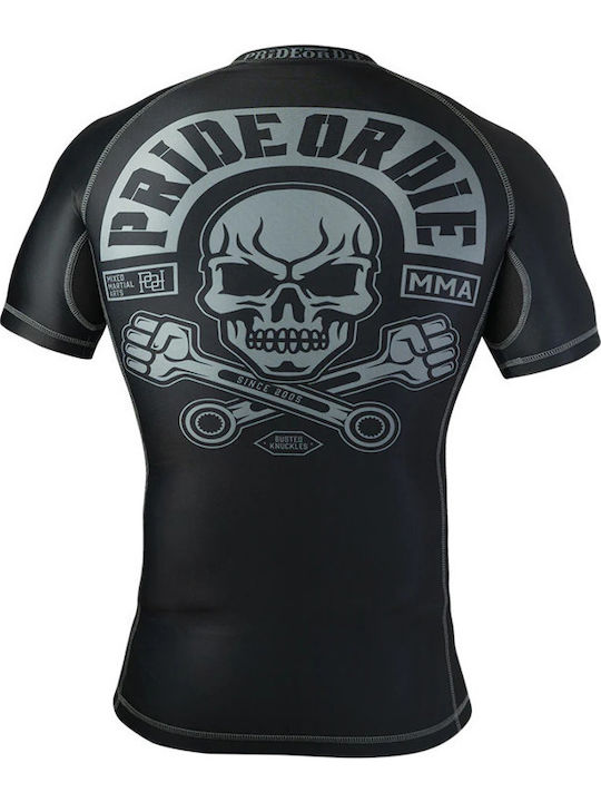 PrideOrDie Ανδρική Κοντομάνικη Μπλούζα POD203 για Jiu-Jitsu Μαύρη