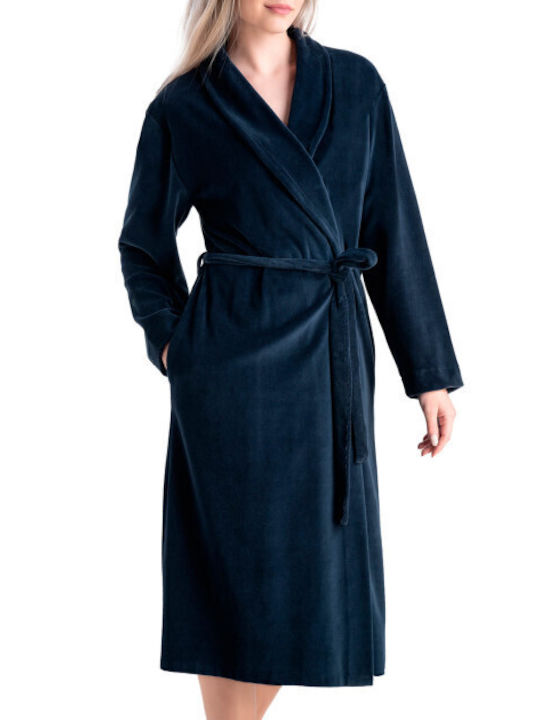Relax Lingerie Winter Women's Velvet Robe Blue
