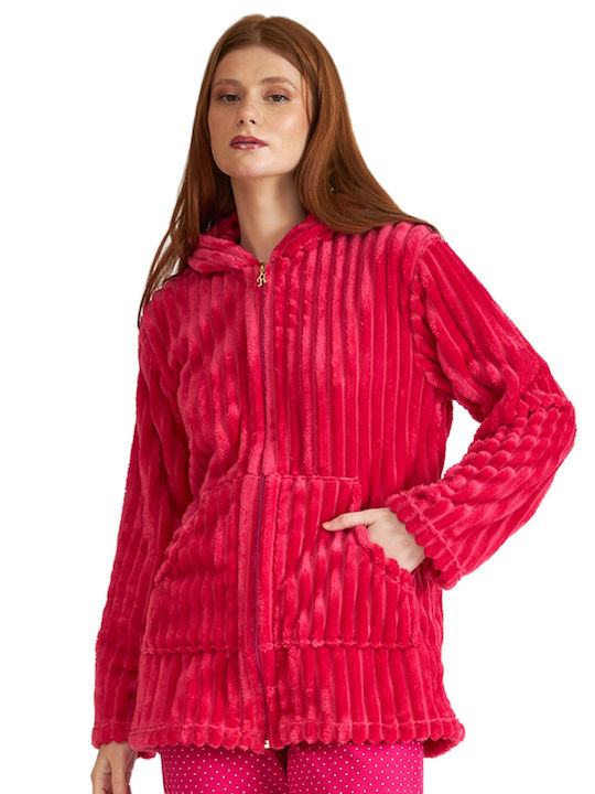 Harmony Winter Women's Fleece Robe Fuchsia
