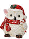 Kaemingk Christmas Ceramic Figure Owl Height 14.5cm