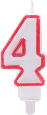 Tpster Birthday Candle Number "4" Multicolored 22631