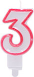 Tpster Birthday Candle Number "3" Multicolored 22630