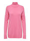 Only Women's Long Sleeve Pullover Turtleneck Pink