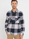 Дълъг Ръкав Фланелено Overshirt Стандартна Кройка Каре Thistle/Тъмносиня