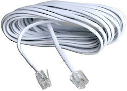 3M Flat Τηλεφωνικό Καλώδιο RJ11 6P4C 3m Λευκό (141642)
