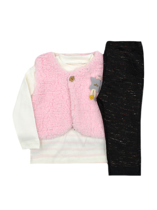 Extan Bebe Kinder Set mit Hose Winter 3Stück Ecru