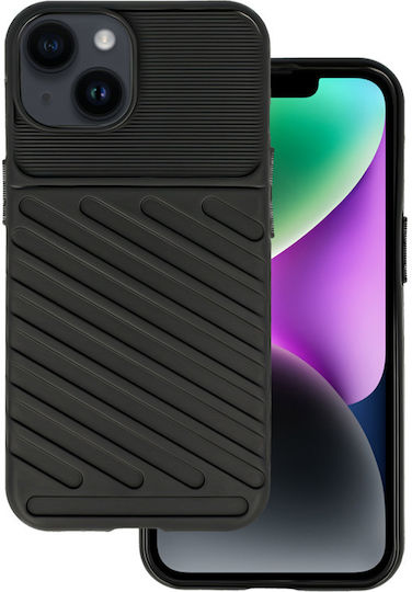 Powertech Umschlag Rückseite Silikon Schwarz (iPhone 15 Plus / 16 Plus)