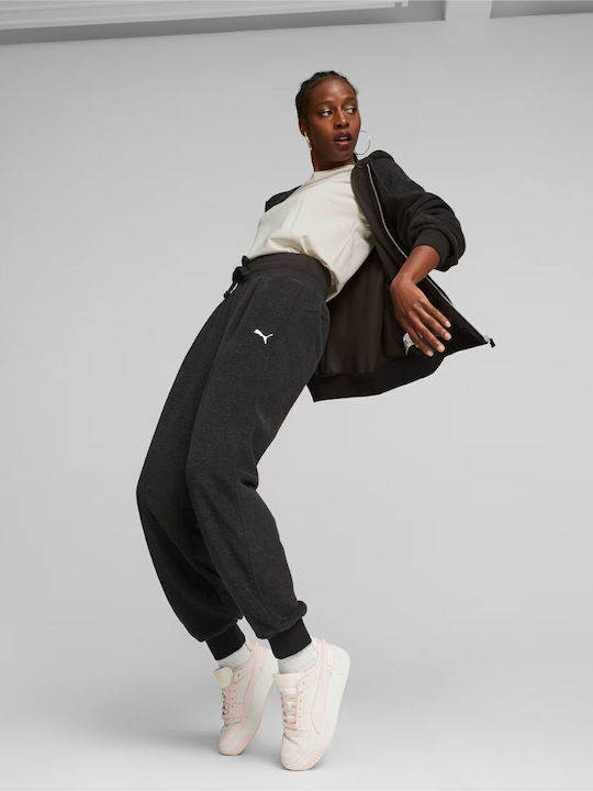 PUMA Logo Ψηλόμεσο Παντελόνι Φόρμας Μαύρο
