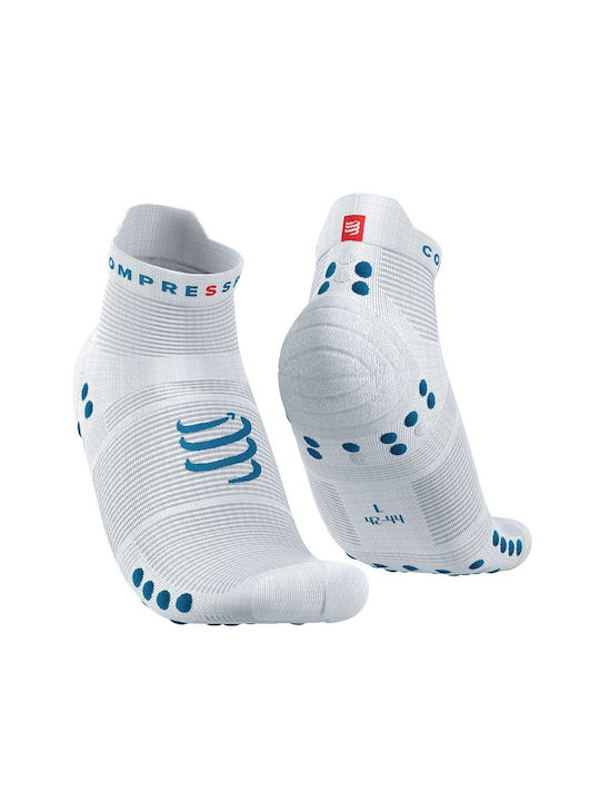 Compressport Pro Racing Socks v4.0 Run Low Αθλητικές Κάλτσες Λευκές 1 Ζεύγος