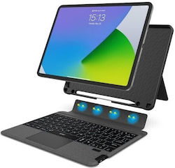 Wiwu Klappdeckel Kunststoff / Silikon mit Tastatur Englisch US Schwarz (Universal 10.1-10.5" - Universell 10,1-10,5 Zoll)