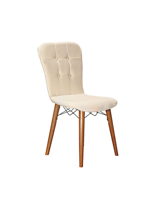 Sonora I Dining Room Velvet Chair Ecru-nut 44x48x88cm