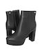 Gianna Kazakou Leather Women's Ankle Boots with High Heel Black