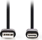 Nedis USB 2.0 Cable USB-C male - USB-A 15W Black 2m (CCGL60601BK20)