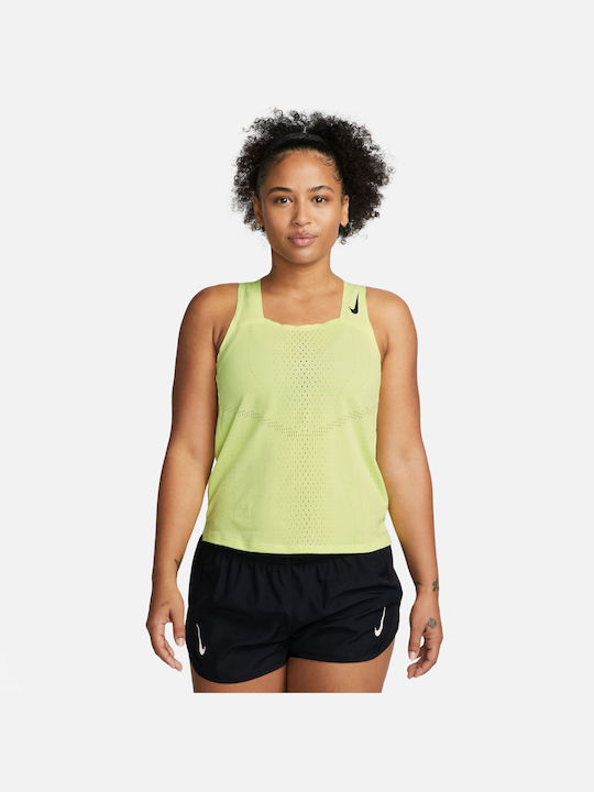 Nike Damen Sportliches Bluse Ärmellos Dri-Fit Gelb