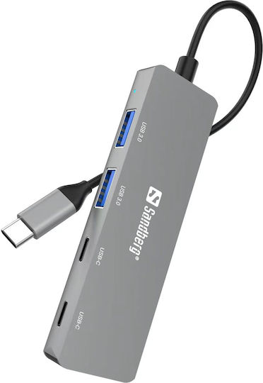 Sandberg Hub 4 Θυρών USB 3.0 με σύνδεση USB-C Γκρι