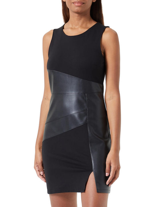 Only Mini Abendkleid Leder Schwarz