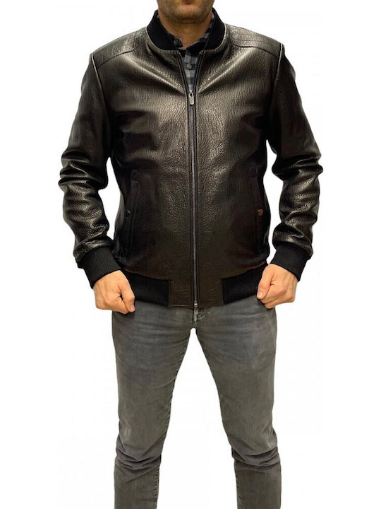 Δερμάτινο Μπουφάν Biker Μαύρο