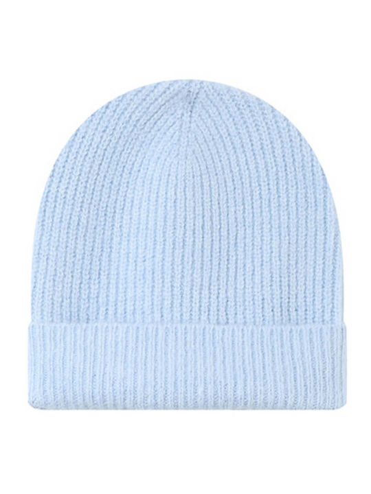 Grace & Mila Ribbed Beanie Cap Blue