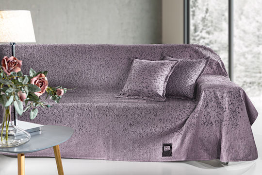 Guy Laroche Matis Ριχτάρι Διθέσιου Καναπέ Δύο 'Οψεων Chenille 180x250εκ. Purple