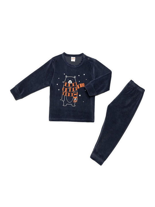 Minerva Kids' Pajamas Winter Cotton Blue Bear