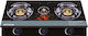 Ertone Liquid Gas Countertop Triple Burner Black