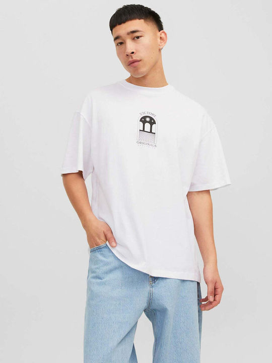 Jack & Jones T-shirt Bărbătesc cu Mânecă Scurtă Alb