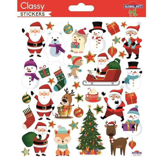 Global Gift Christmas Stickers 15x17cm