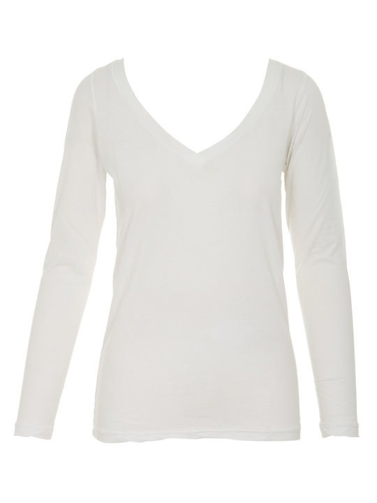 Crossley Women's Summer Blouse Long Sleeve White