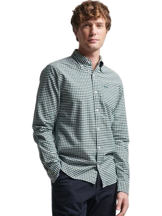 Superdry Ovin Long-sleeved Shirt Checked Green
