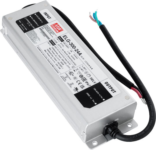 Mean Well Adjustable LED Power Supply Waterproof IP67 Power 300W with Output Voltage 24V 9pcs