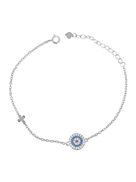 Slevori Women's Bracelet with design Eye made of Silver