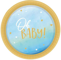Amscan Oh Baby Boy Platte für Party 8Stück
