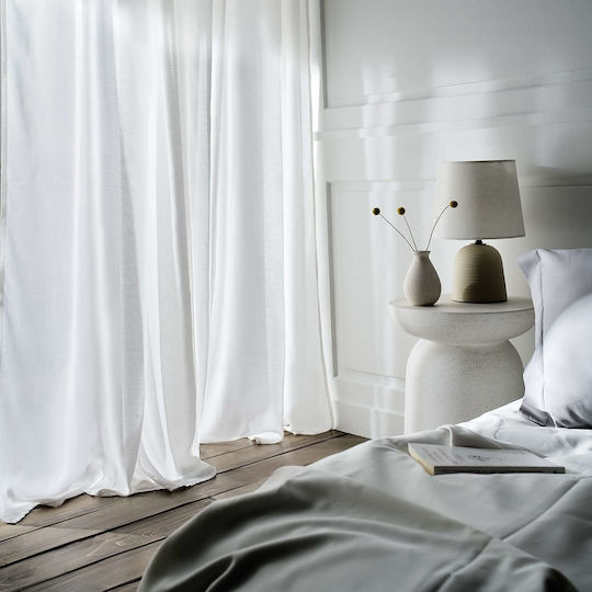 Gofis Home Κουρτίνα με Τρουκς Renata 506/05 Λευκή 140x280εκ.