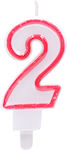 Tpster Birthday Candle Number "2" Multicolored 22629