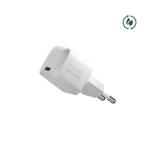 Native Union Зарядно без кабел GaN с USB-C порт 30W Power Delivery Бял (05CHA0158)
