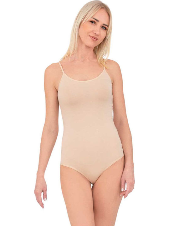 Spaghetti Strap Bodysuit Beige