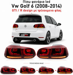 Vland Taillights Led for Volkswagen Golf VI Full Dynamic GTI R20 Look Dark Red/Fimé 08-12 4pcs