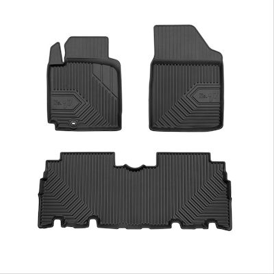 Frogum Set of Front and Rear Mats Tray Type 3pcs from Rubber for Toyota Yaris Black