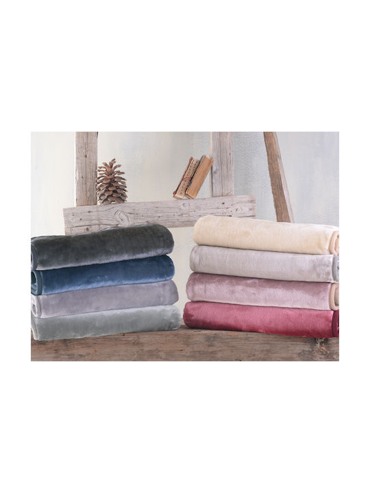 Rythmos Decke Samt Velour Beige 160x220cm