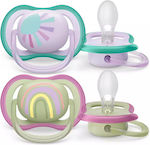 Philips Pacifier Silicone Ultra Air Sun/Rainbow Lilac/Green for 0-6 months 1pcs