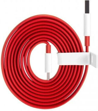 OnePlus Warp Charge USB 2.0 Cable USB-C male - Κόκκινο 1m (DL158)