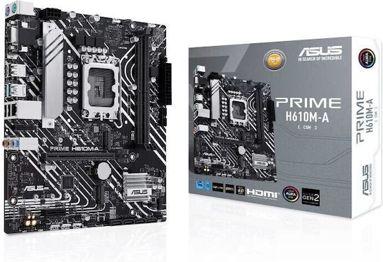 Asus Prime H610M-A-CSM Motherboard Micro ATX με Intel 1700 Socket 90MB1G20-M0EAYC