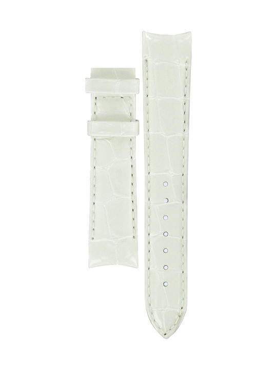 Tissot Couturier Δερμάτινο Λουράκι Λευκό 18mm