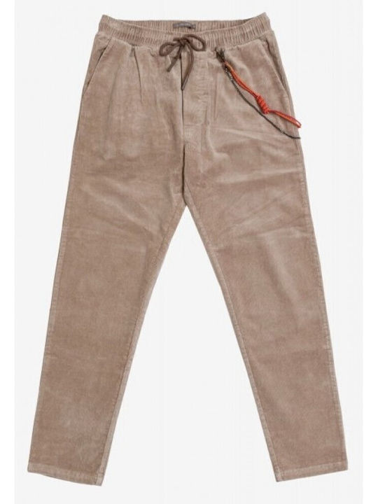Ανδρικό Παντελόνι Chino Ελαστικό Loose Fit Μπεζ