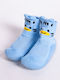 Yo Club Kinderstrümpfe Hausschuh-Socken Blau