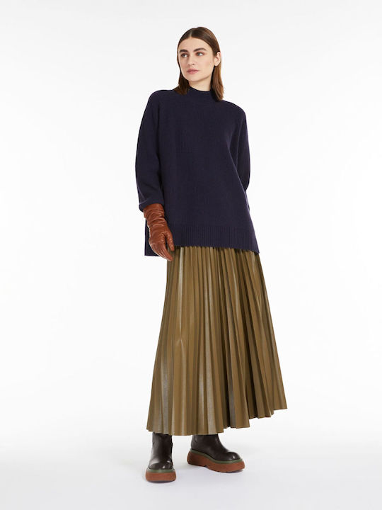 Damen Langarm Pullover Wolle Blau